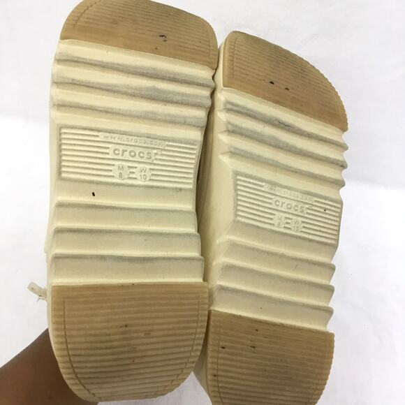 CROCS Classic Mega Crush Clog Ivory Bone Unisex Platform Sandal Sz 8 M 10 W - Picture 7 of 10